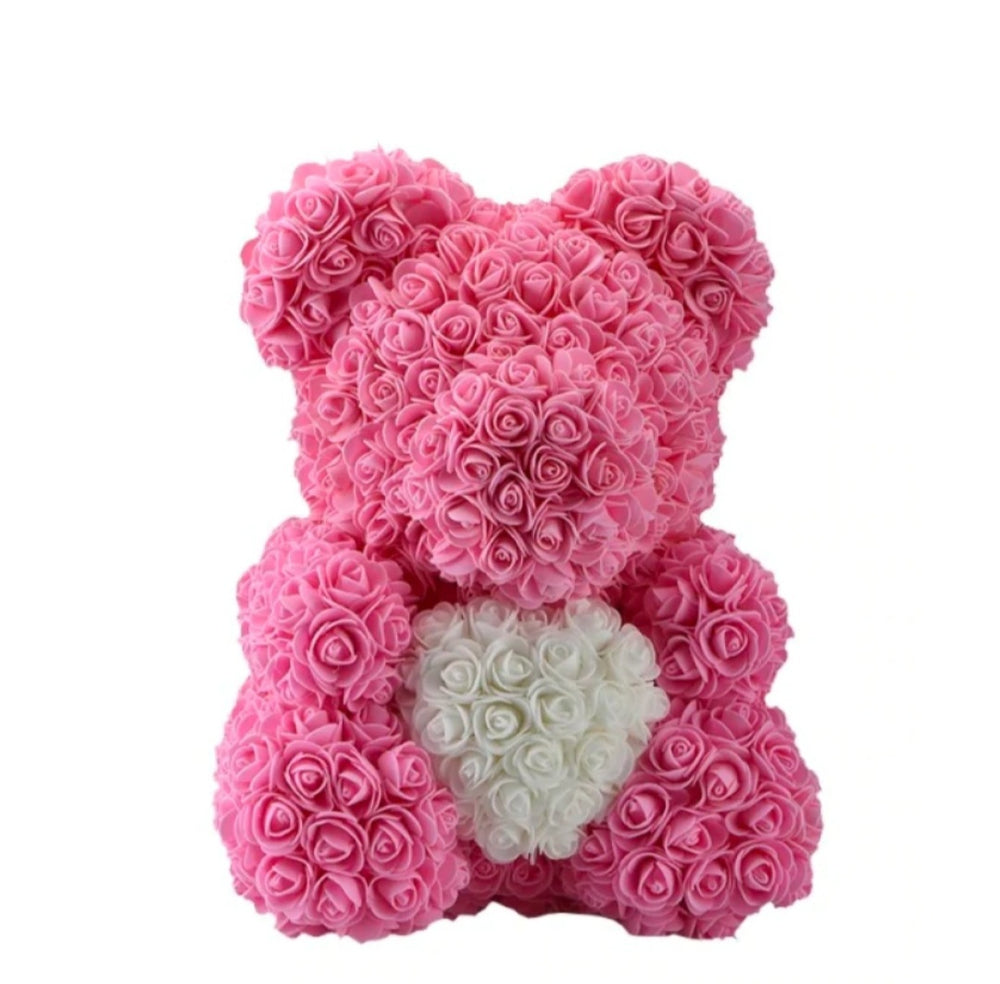 Rose Teddy Bear with Heart – 14"