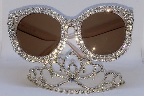 Round Cat Eye Women Sunglasses , Translucent Frame
