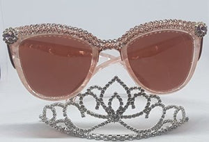 Pearlized Rose Marble Women Cat Eye Sunglasses